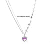 Pink Purple Zircon Star Heart Necklace Y2K Irregular Love Crystal Heart Choker Egirl Collar Necklaces Women Jewelry Accessories
