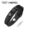 Power Ionics  Hero 3000 ions Sports Titanium  Waterproof Bracelet Wristband Balance Human Body  Engrave Jewelry