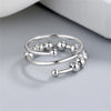 Punk Anxiety Rings For Women Men Spiral Fidget Beads Ring  Trend Jewelry Rotate Freely Anti Stress Stainless Steel Ring Gift