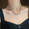 Punk Geometric Chain Choker Necklace Statement Unisex U Shape Big Thick Chain Necklaces Men's Women's Couple Jewelry