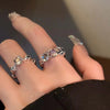 Punk Gothic Opal Finger Rings for Women Girls Kpop Sweet Cool Adjustable Ring Y2K Aesthetic Jewelry Gifts Wholesale