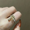 Punk Hiphop Liquid Metal Water Drop Rings Hollow Bump Texture Lava Open Ring Gold Color Tin Foil Rings Party Jewelry
