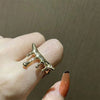 Punk Hiphop Liquid Metal Water Drop Rings Hollow Bump Texture Lava Open Ring Gold Color Tin Foil Rings Party Jewelry