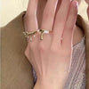 Punk Hiphop Liquid Metal Water Drop Rings Hollow Bump Texture Lava Open Ring Gold Color Tin Foil Rings Party Jewelry