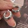 Punk Rhinestone Cross Ear Buckle Earrings Black Star Ear Clip Jewelry Piercing Studs for Women or Men Ear Accessories