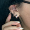 Punk Rhinestone Cross Ear Buckle Earrings Black Star Ear Clip Jewelry Piercing Studs for Women or Men Ear Accessories