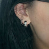 Punk Rhinestone Cross Ear Buckle Earrings Black Star Ear Clip Jewelry Piercing Studs for Women or Men Ear Accessories