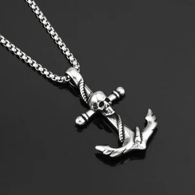 Punk Rock Newest Skull Anchor Pendant 316L Stainless Steel Biker Cool Ghost Skull Pendant For Man Gift OSDZ060