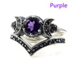 Punk Skull Retro Gothic Rings for Women Men Halloween Goth Witchcraft Accessories Purple Color Rings  Jewelry Gifts