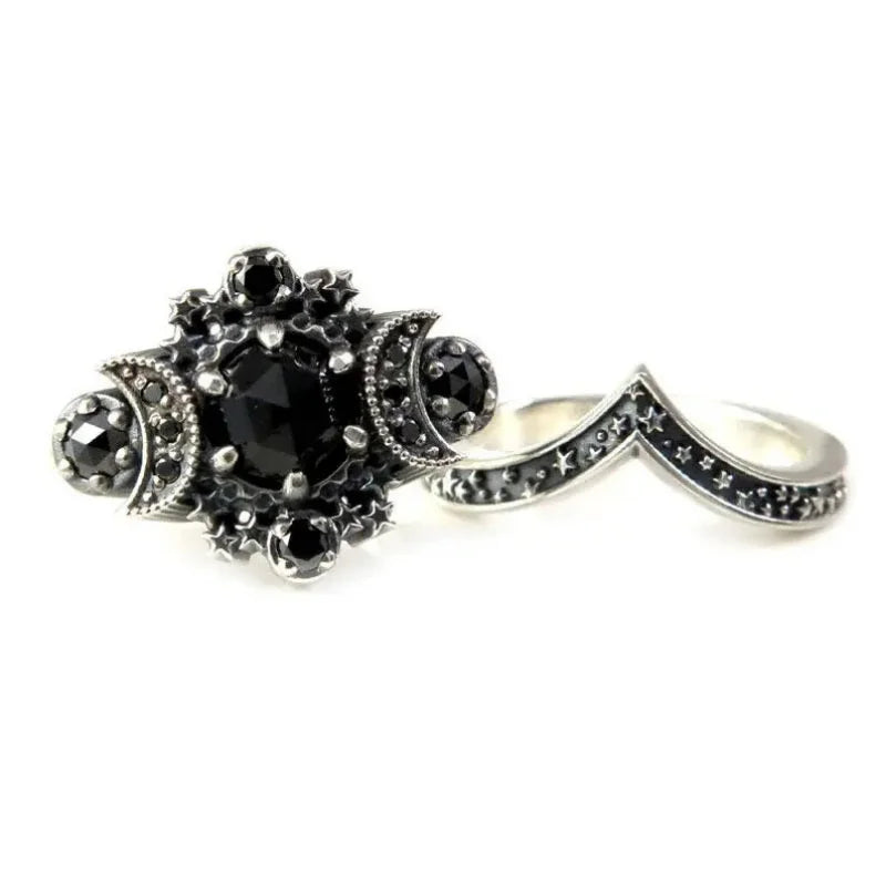 Punk Skull Retro Gothic Rings for Women Men Halloween Goth Witchcraft Accessories Purple Color Rings  Jewelry Gifts