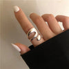 Punk Two-Finger Irregular Geometric Ring  Design Geometric Smooth Rings Silver Color Hip Hop Open Ring Women Jewelry Gift