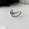 Punk Two-Finger Irregular Geometric Ring  Design Geometric Smooth Rings Silver Color Hip Hop Open Ring Women Jewelry Gift