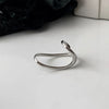 Punk Two-Finger Irregular Geometric Ring  Design Geometric Smooth Rings Silver Color Hip Hop Open Ring Women Jewelry Gift