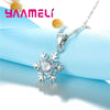 Qualified Snowflake Women 925 Sterling Silver Color Jewelry Set Zircon CZ Crystal Pendant Necklace Earrings Party Gift