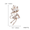 RINHOO Cute Animal Cat Brooch For Women Europe America  Wedding Party Christmas Jewelry Stones Crystal Brooch Pins