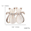 RINHOO Cute Animal Cat Brooch For Women Europe America  Wedding Party Christmas Jewelry Stones Crystal Brooch Pins
