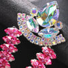 Rave Pink Crystal Chest Bracket Sexy Top Accessories for Women Nightclub Outfit Bikinis Rhinestone Bra Chain Dress Jewelry