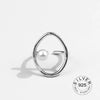 Real 925 Sterling Silver Rings For Women vintage zircon open round Engagement Rings Silver 925 Jewelry Anillos Mujer
