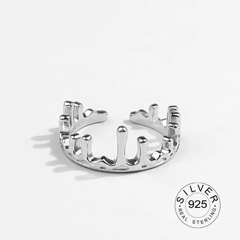 Real 925 Sterling Silver Rings For Women vintage zircon open round Engagement Rings Silver 925 Jewelry Anillos Mujer