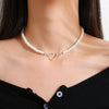 Retro Elegance Pearl Chain Necklace For Women  Rose Flower Necklace Gold Color Choker Butterfly Clavicle Chain Jewelry