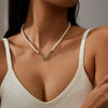 Retro Elegance Pearl Chain Necklace For Women  Rose Flower Necklace Gold Color Choker Butterfly Clavicle Chain Jewelry