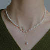 Retro Elegance Pearl Chain Necklace For Women  Rose Flower Necklace Gold Color Choker Butterfly Clavicle Chain Jewelry