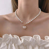 Retro Elegance Pearl Chain Necklace For Women  Rose Flower Necklace Gold Color Choker Butterfly Clavicle Chain Jewelry