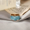 Retro Gold Color Double Oil Drip Open Rings for Women   Irregular Adjustable Finger Ring   Trendy Wedding Jewelry