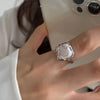 Retro Gold Color Double Oil Drip Open Rings for Women   Irregular Adjustable Finger Ring   Trendy Wedding Jewelry