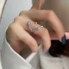 Retro Gold Color Double Oil Drip Open Rings for Women   Irregular Adjustable Finger Ring   Trendy Wedding Jewelry