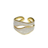 Retro Gold Color Double Oil Drip Open Rings for Women   Irregular Adjustable Finger Ring   Trendy Wedding Jewelry