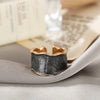 Retro Gold Color Double Oil Drip Open Rings for Women   Irregular Adjustable Finger Ring   Trendy Wedding Jewelry