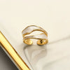 Retro Gold Color Double Oil Drip Open Rings for Women   Irregular Adjustable Finger Ring   Trendy Wedding Jewelry