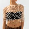 Retro Imitation Pearl Shoulder Bra Chain Bikini Top Shawls for Women Festival Lingerie Wedding Chest Body Chain Dress Jewelry