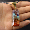 Retro Reiki Healing Energy Crystal Pendant Natural Stone for Yoga Meditation Spiritual 7 Chakra Jewelry Neckalce Amulet Orgonite