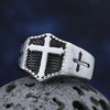 Retro Vintage Men Coffin / Cross Shaped Ring in Stainless Steel with Silverly Black Golden Male Jewelry Dropshipping OSR609
