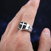 Retro Vintage Men Coffin / Cross Shaped Ring in Stainless Steel with Silverly Black Golden Male Jewelry Dropshipping OSR609