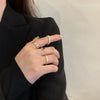 Rinhoo  Moon Star Ring Set For Women Shiny Crystal Heart Flower Geometric Metal Finger Rings Trendy Party Jewelry