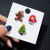 Rinhoo  Year Xmas Brooch Sets for Women Kids Cute Santa Claus Elk Crutch Gift Box Hat Tree Glove Star Bear Christmas Jewelry