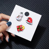 Rinhoo  Year Xmas Brooch Sets for Women Kids Cute Santa Claus Elk Crutch Gift Box Hat Tree Glove Star Bear Christmas Jewelry