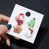 Rinhoo  Year Xmas Brooch Sets for Women Kids Cute Santa Claus Elk Crutch Gift Box Hat Tree Glove Star Bear Christmas Jewelry