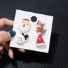 Rinhoo  Year Xmas Brooch Sets for Women Kids Cute Santa Claus Elk Crutch Gift Box Hat Tree Glove Star Bear Christmas Jewelry
