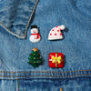 Rinhoo  Year Xmas Brooch Sets for Women Kids Cute Santa Claus Elk Crutch Gift Box Hat Tree Glove Star Bear Christmas Jewelry