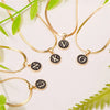Rinhoo Stainless Steel Round Initial Letter Name Pendant Necklace For Women  A-Z Letters Friendship Choker Jewelry Gifts