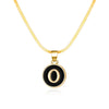 Rinhoo Stainless Steel Round Initial Letter Name Pendant Necklace For Women  A-Z Letters Friendship Choker Jewelry Gifts