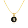 Rinhoo Stainless Steel Round Initial Letter Name Pendant Necklace For Women  A-Z Letters Friendship Choker Jewelry Gifts