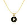Rinhoo Stainless Steel Round Initial Letter Name Pendant Necklace For Women  A-Z Letters Friendship Choker Jewelry Gifts