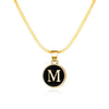 Rinhoo Stainless Steel Round Initial Letter Name Pendant Necklace For Women  A-Z Letters Friendship Choker Jewelry Gifts