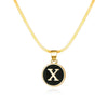 Rinhoo Stainless Steel Round Initial Letter Name Pendant Necklace For Women  A-Z Letters Friendship Choker Jewelry Gifts