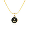 Rinhoo Stainless Steel Round Initial Letter Name Pendant Necklace For Women  A-Z Letters Friendship Choker Jewelry Gifts